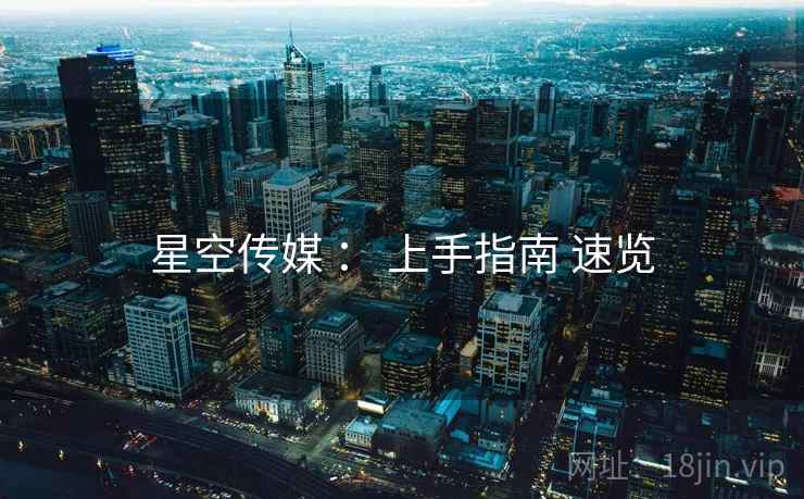 星空传媒 ： 上手指南 速览
