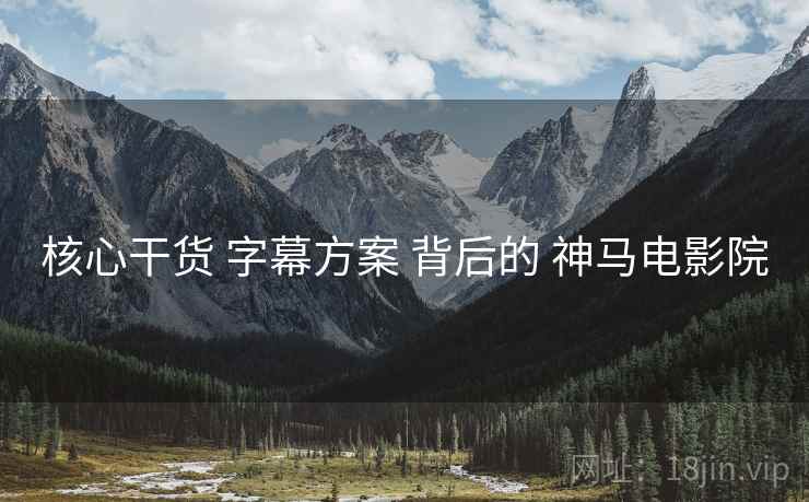 核心干货 字幕方案 背后的 神马电影院