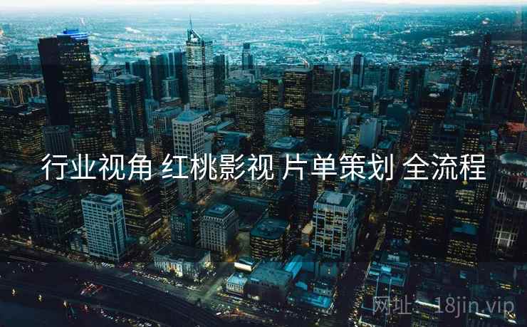 行业视角 红桃影视 片单策划 全流程