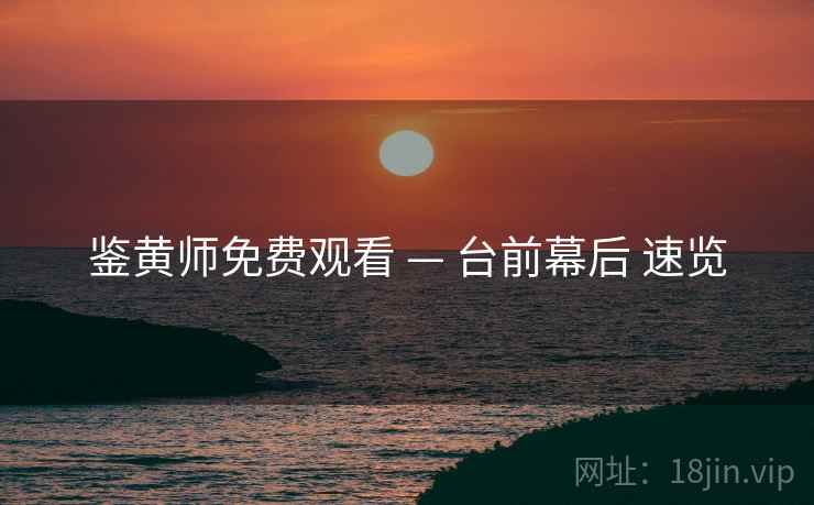 鉴黄师免费观看 — 台前幕后 速览