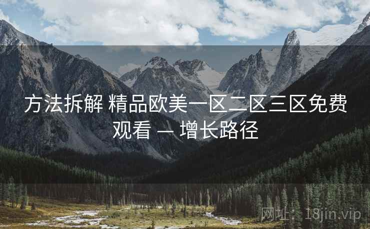 方法拆解 精品欧美一区二区三区免费观看 — 增长路径