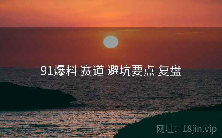 91爆料 赛道 避坑要点 复盘