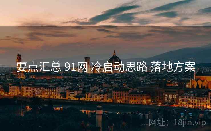 要点汇总 91网 冷启动思路 落地方案