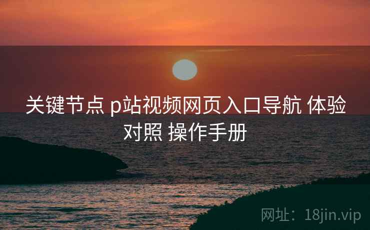 关键节点 p站视频网页入口导航 体验对照 操作手册