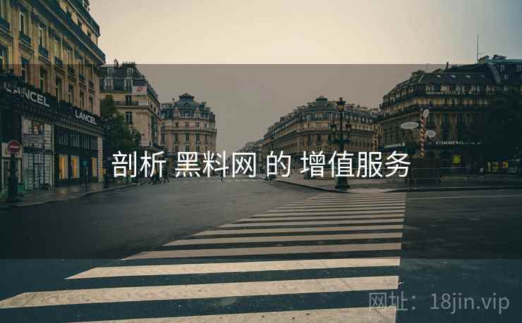 剖析 黑料网 的 增值服务
